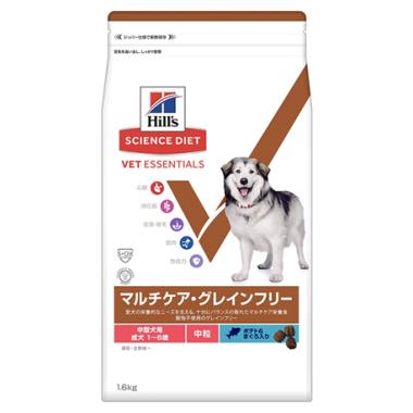 【犬】ベット・エッセンシャル 中型犬用 マルチケア・グレインフリー 中粒 成犬 １～６歳
