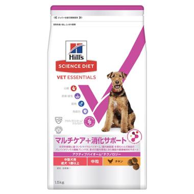 【犬】ベット・エッセンシャル 中型犬用 マルチケア＋消化サポート 中粒 成犬 １歳以上
