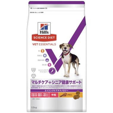 【犬】ベット・エッセンシャル 中・大型犬用 マルチケア＋シニア健康サポート（避妊・去勢後にも）中粒 高齢犬 7歳以上 (大型犬6歳以上)